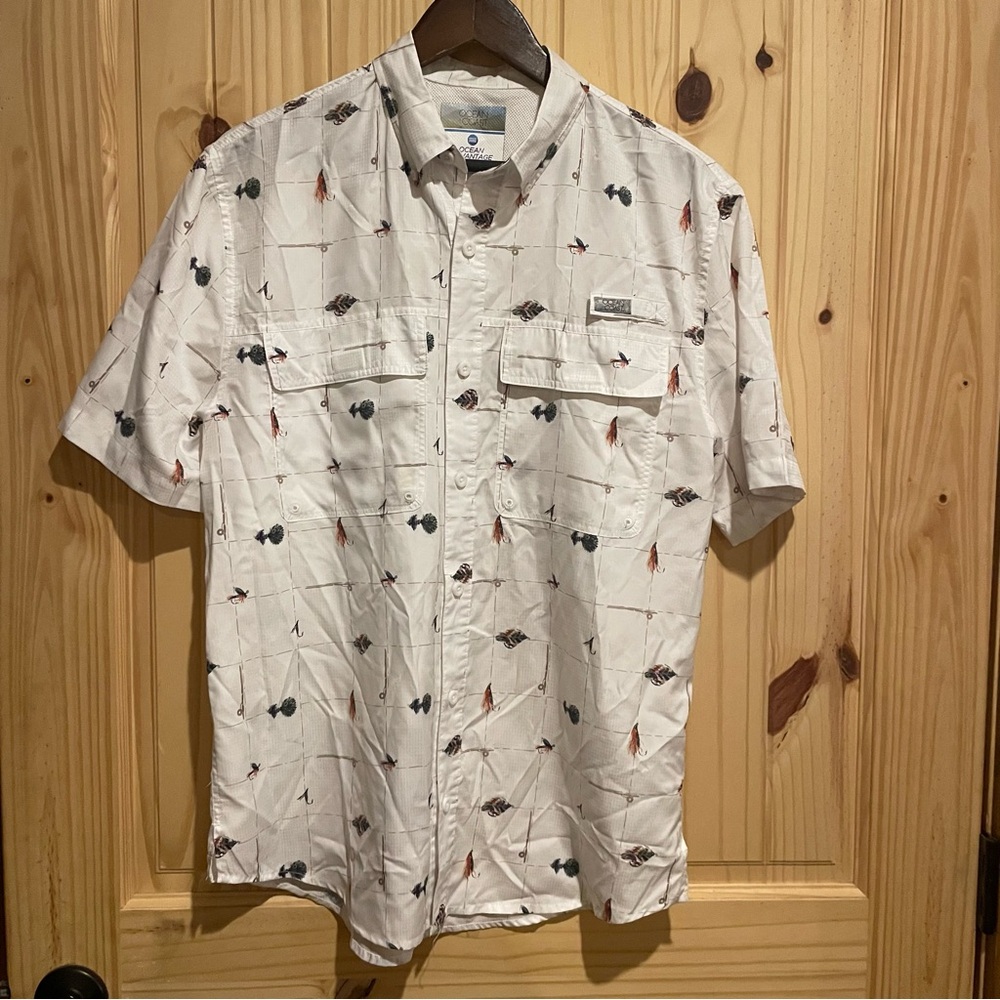 Ocean Coast Fishing‎ Button-Down Shirt Men’s Size Small